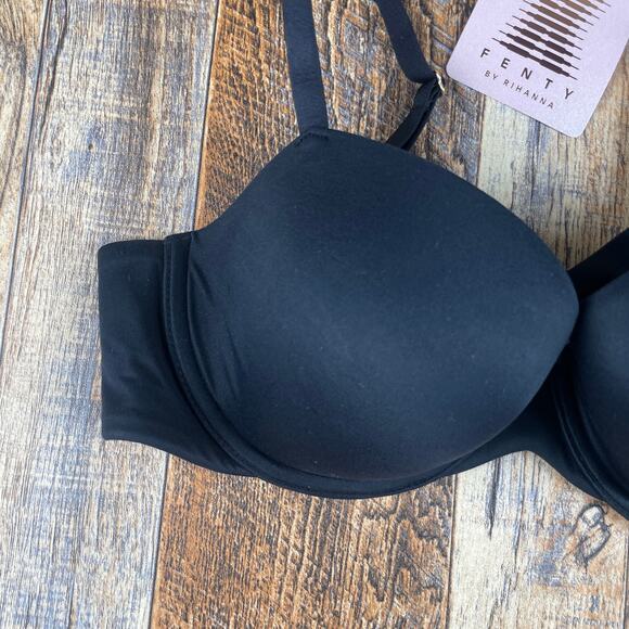 Savage X Fenty by Rihanna Women's 32C Caviar Black Soft N Savage Padded Demi Bra - Picture 3 of 16